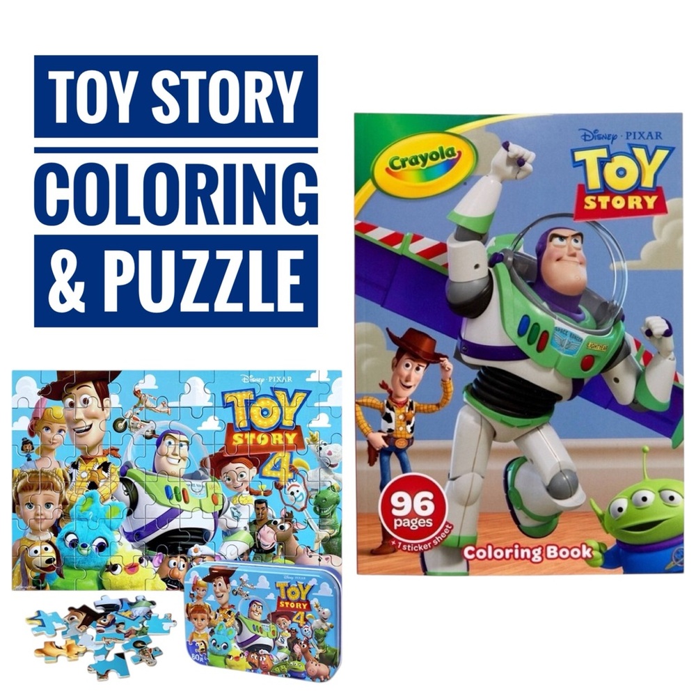 ✅ 5 for $25 - New Crayola Toy Story Coloring Book & EUC Toy Story Puzzle